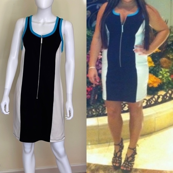 Kensie Dresses Sleeveless Color block Zipper Front Dress. Size 10. P/A1517/3 - Picture 1 of 5